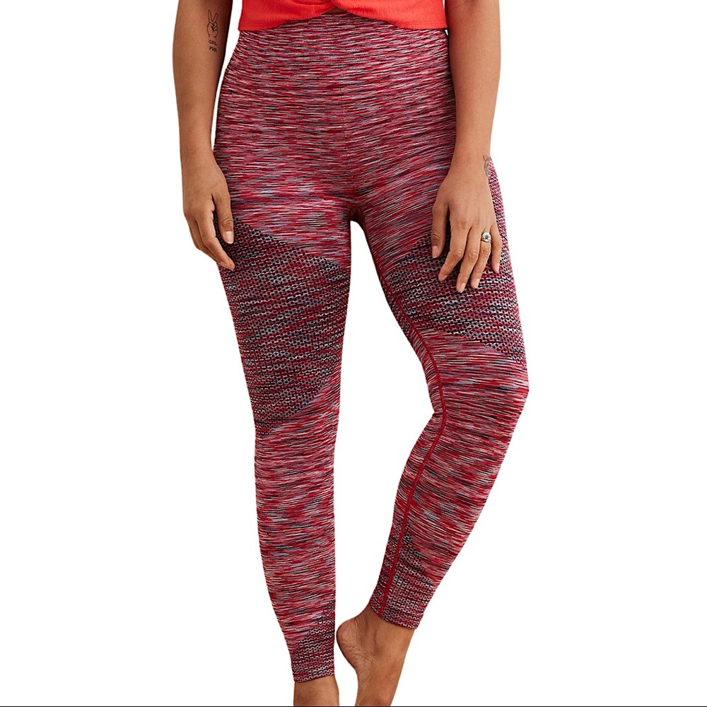 Aerie Move High Rise Seamless Red Spacedye Legging